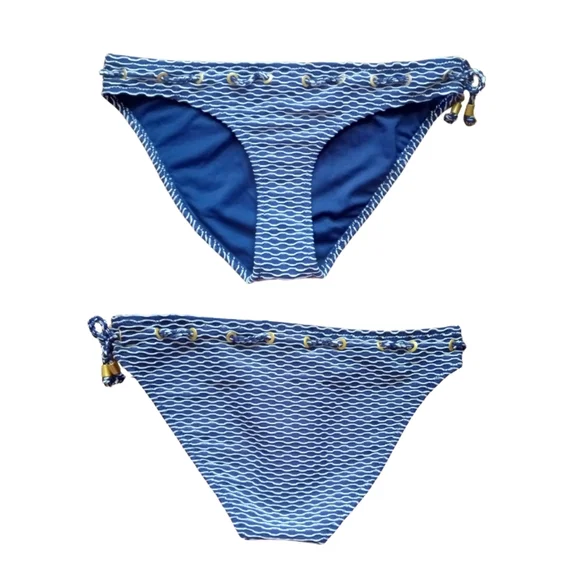 JESSICA SIMPSON Set Tankinki Swimsuit Navy White Two Pieces - Picture 3 of 11